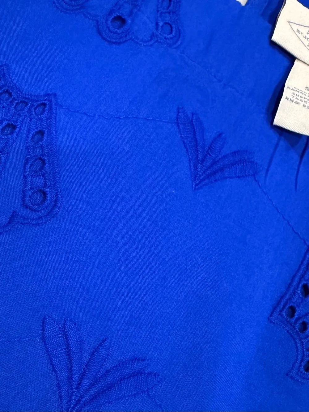 St. John's Bay Cobalt Blue Embroidered Sleeveless Tank - Picture 7 of 9